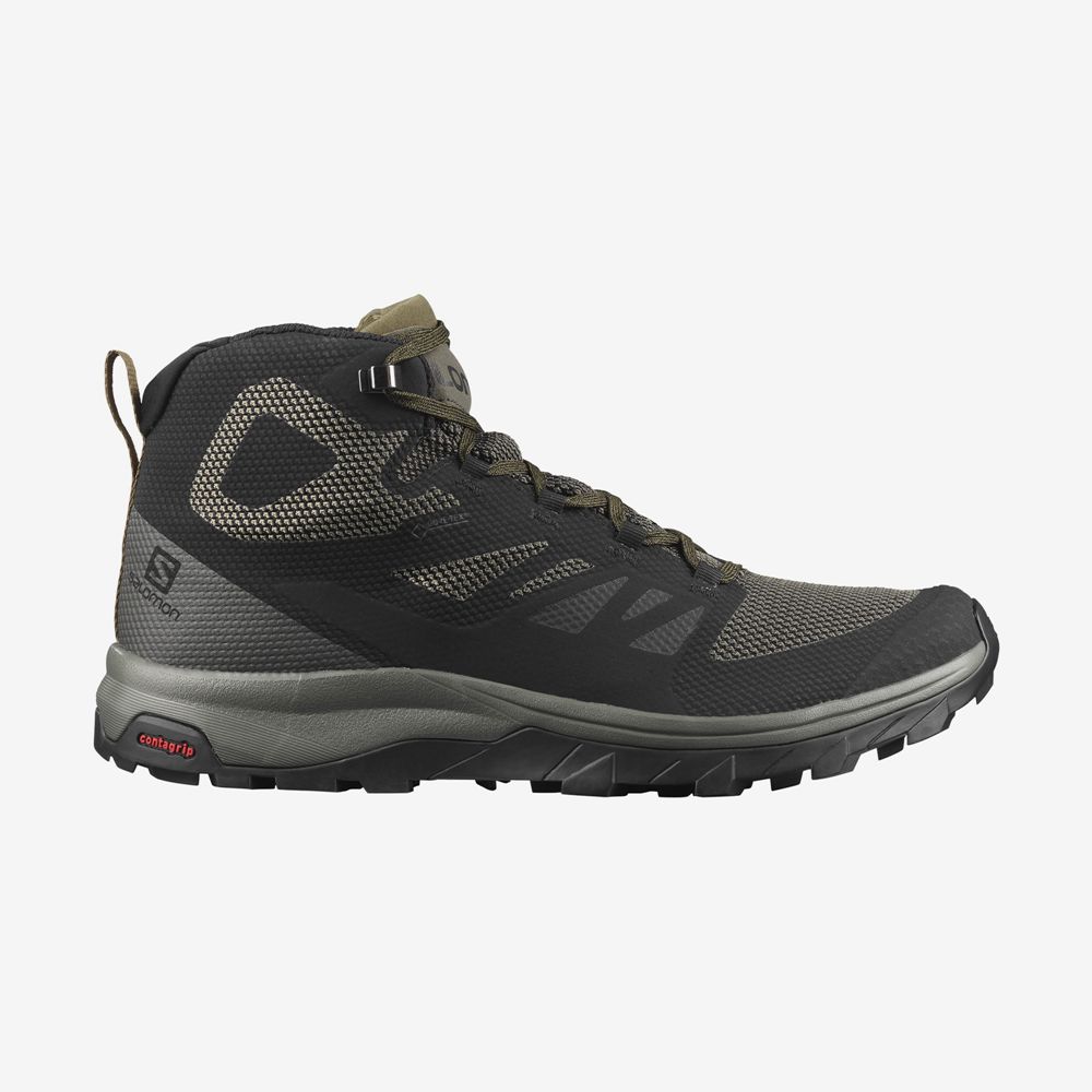 Botas De Montaña Salomon Hombre Negras - Salomon Argentina OUTLINE MID GORE-TE,759420-QLM